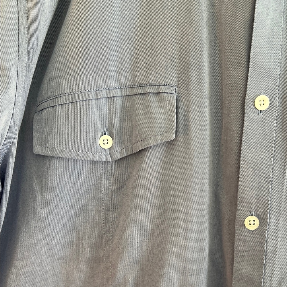 American Rag Men's Light BlueCasual Button Down Shirt Short Pockets - Picture 3 of 11